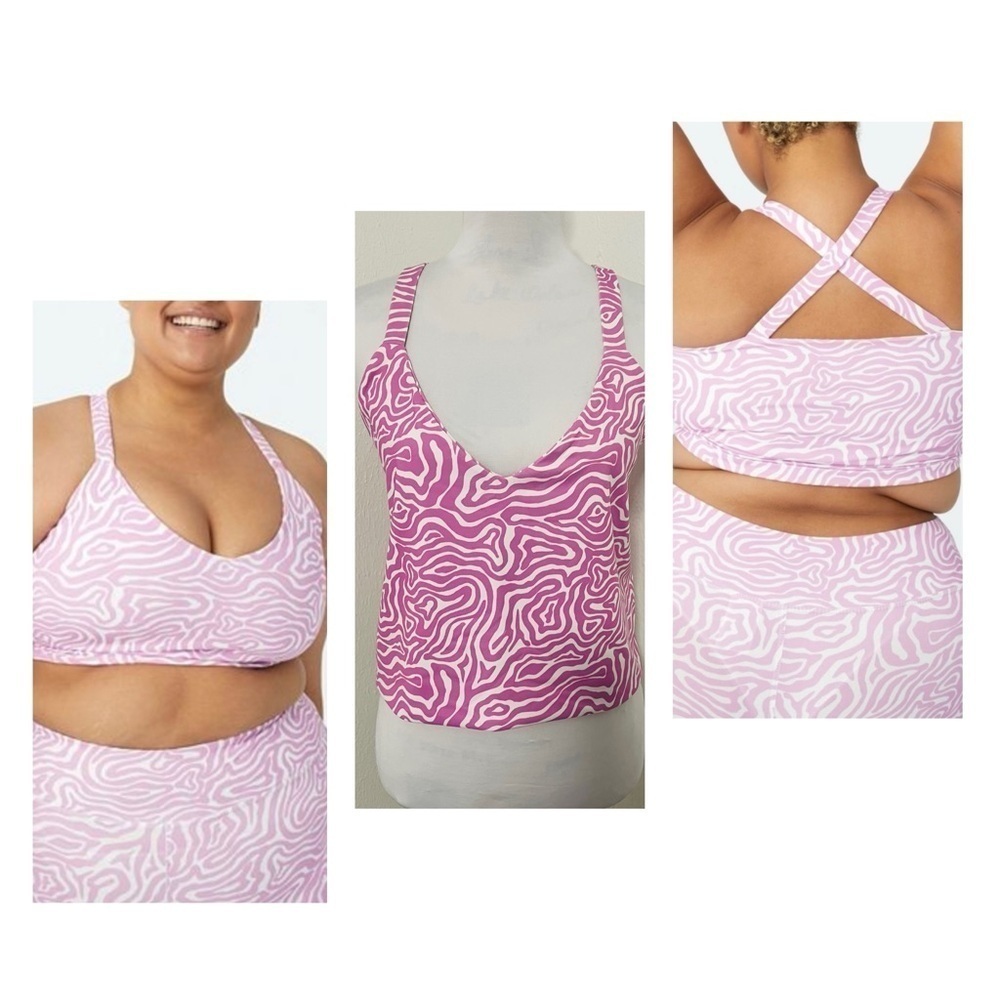 Cotton On Curve Women’s Plus Size 24 Vestlette Active Sport Bra Wave Neon Orchid
